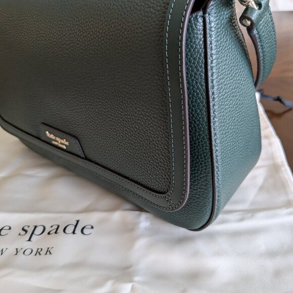 KATE SPADE Hudson Pebbled Leather Flap Convertible Shoulder Bag Northern Pine - Picture 5 of 16